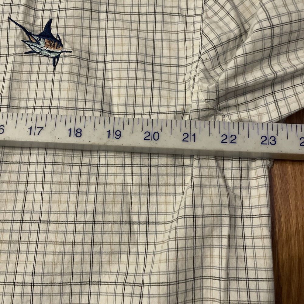 Guy Harvey Button Up Shirt Check Long Sleeve Blue Gray Black Men's Size Medium‎ - Picture 5 of 7